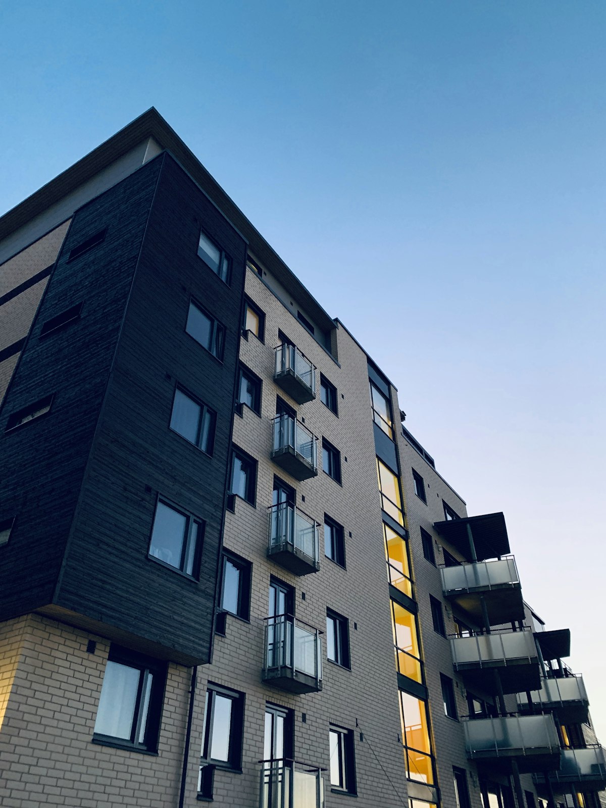 Modern residential apartment building facade